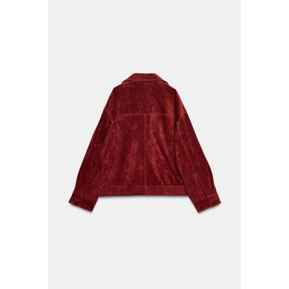 ZARA 100% SUEDE LEATHER JACKET WITH TABS - Picture 4 of 5